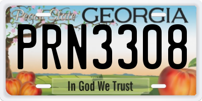 GA license plate PRN3308