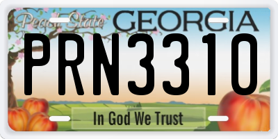 GA license plate PRN3310