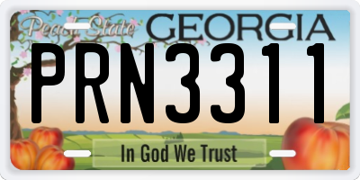 GA license plate PRN3311