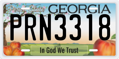 GA license plate PRN3318