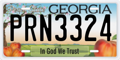 GA license plate PRN3324