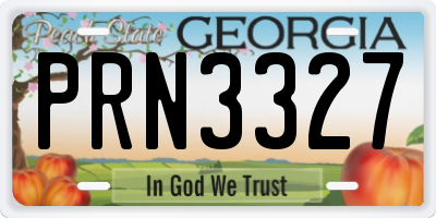 GA license plate PRN3327
