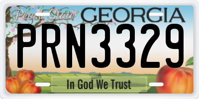 GA license plate PRN3329