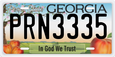 GA license plate PRN3335