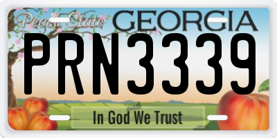 GA license plate PRN3339
