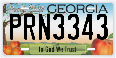 GA license plate PRN3343