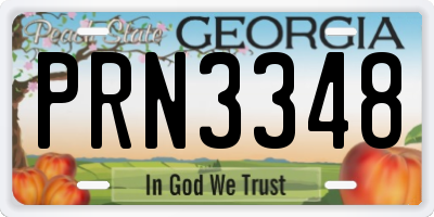 GA license plate PRN3348