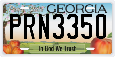 GA license plate PRN3350