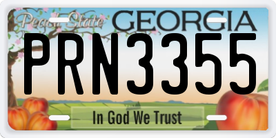 GA license plate PRN3355