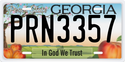 GA license plate PRN3357