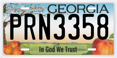 GA license plate PRN3358