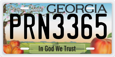 GA license plate PRN3365