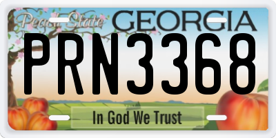 GA license plate PRN3368