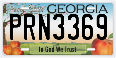 GA license plate PRN3369