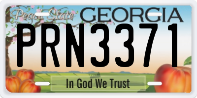 GA license plate PRN3371