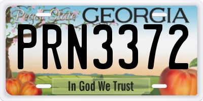 GA license plate PRN3372