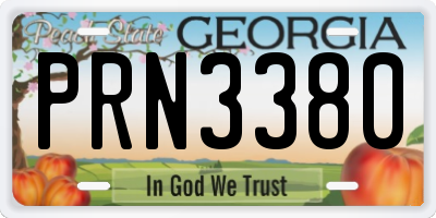 GA license plate PRN3380