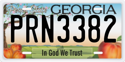 GA license plate PRN3382