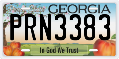 GA license plate PRN3383