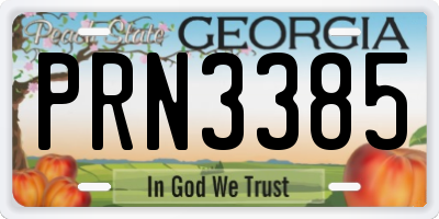 GA license plate PRN3385