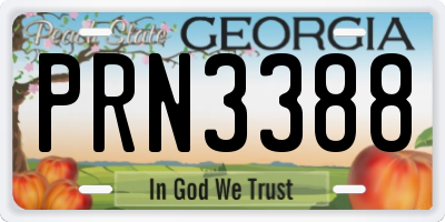 GA license plate PRN3388