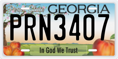 GA license plate PRN3407
