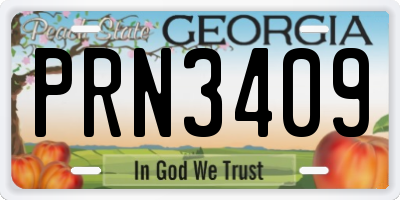 GA license plate PRN3409