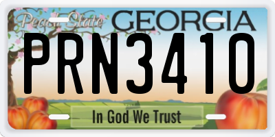 GA license plate PRN3410