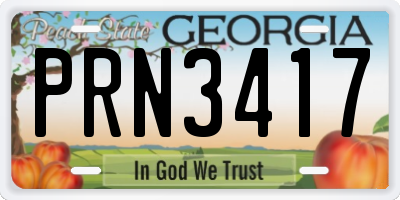 GA license plate PRN3417