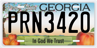 GA license plate PRN3420