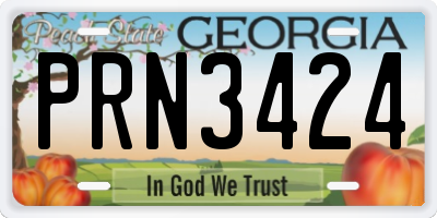 GA license plate PRN3424