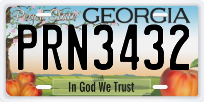 GA license plate PRN3432