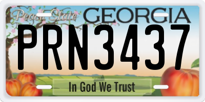 GA license plate PRN3437