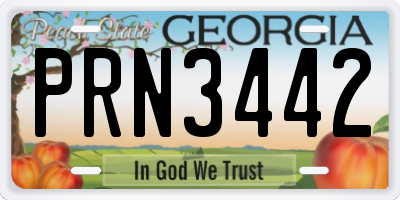 GA license plate PRN3442