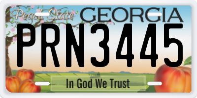 GA license plate PRN3445