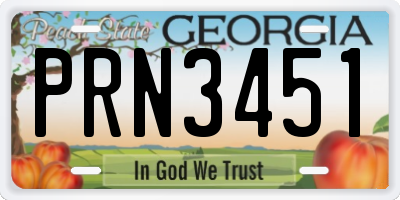 GA license plate PRN3451