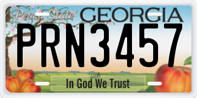 GA license plate PRN3457