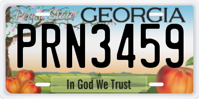 GA license plate PRN3459