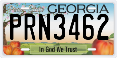 GA license plate PRN3462