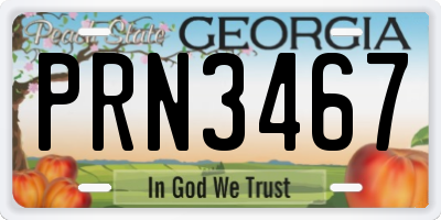 GA license plate PRN3467