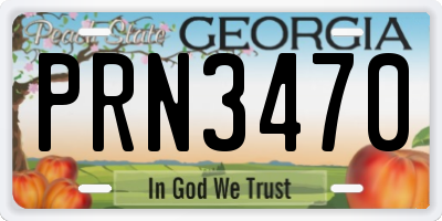 GA license plate PRN3470