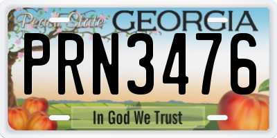 GA license plate PRN3476