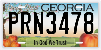 GA license plate PRN3478