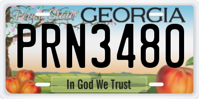 GA license plate PRN3480