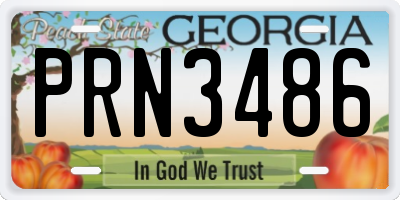 GA license plate PRN3486