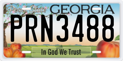 GA license plate PRN3488
