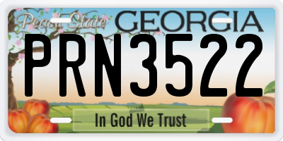 GA license plate PRN3522