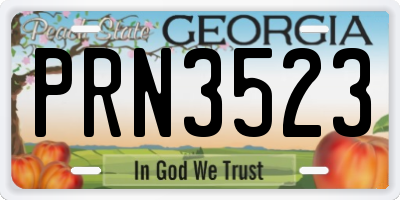 GA license plate PRN3523