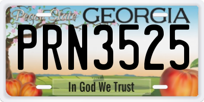 GA license plate PRN3525
