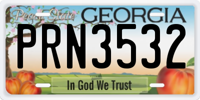 GA license plate PRN3532